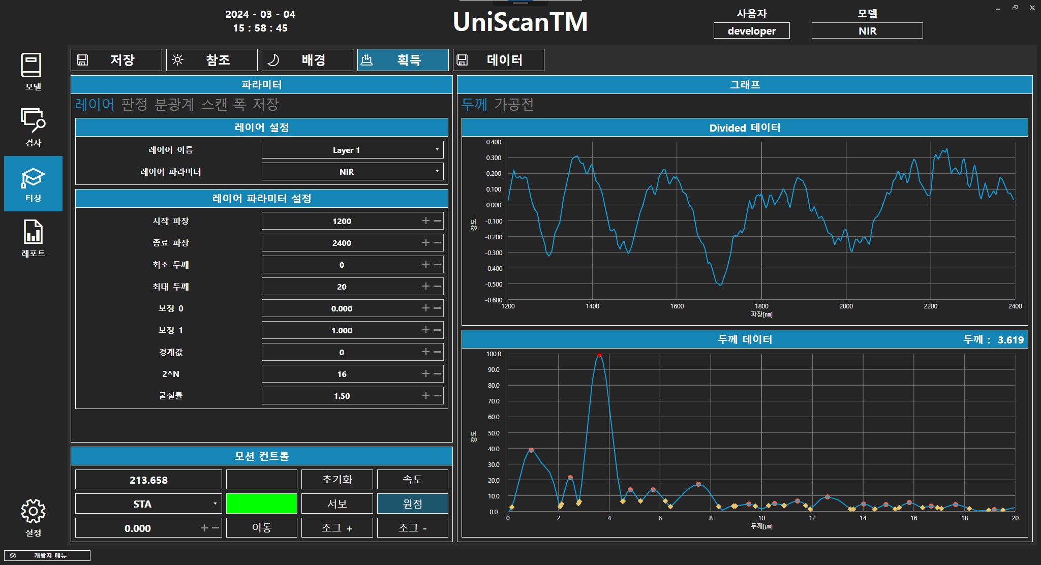 UniScan-TX offline thickness measurement image extracted from PPT